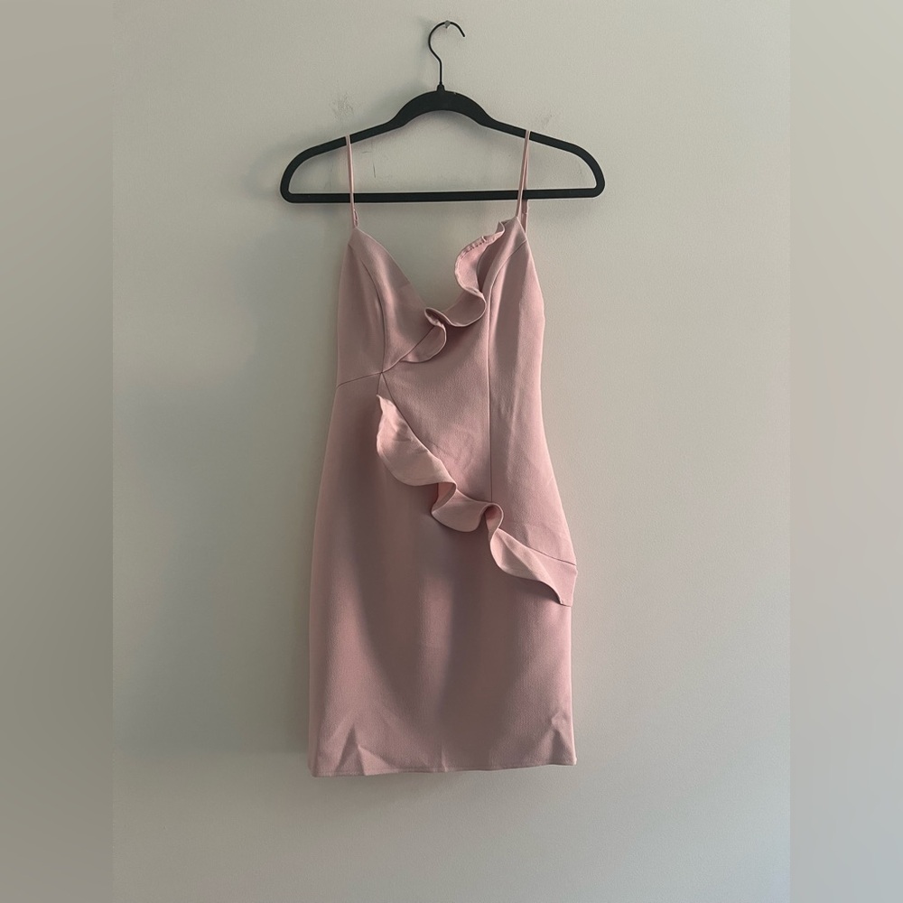 Blush Pink Ruffle Slip Dress | Women’s US Medium | Wedding Guest, Bridal, date - Picture 1 of 5